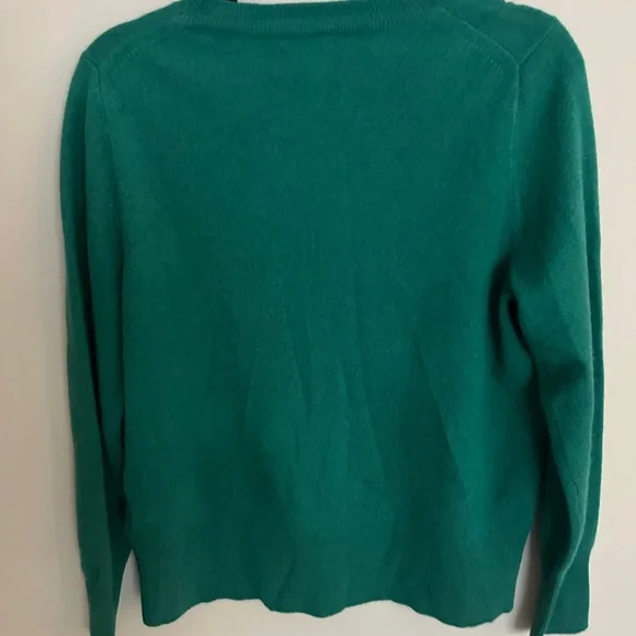 J. Crew Holiday Green Women's Crew Neck Cashmere Sweater - Picture 4 of 5